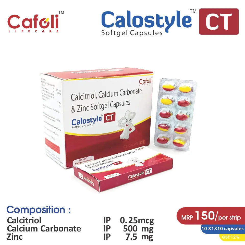 Calcitriol 0.25mcg + Calcium Carbonate 500mg + Zinc Softgel PCD Pharma Franchise